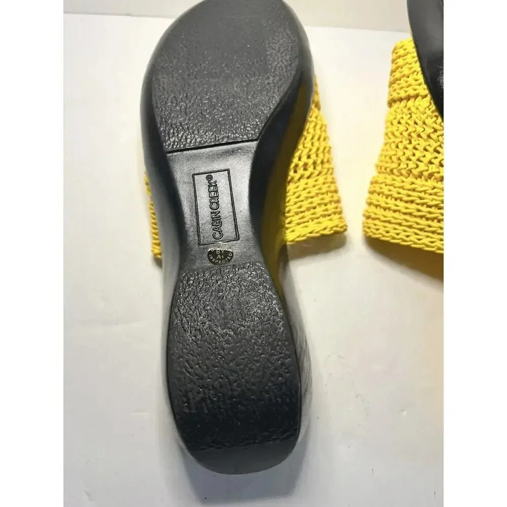 Cabin Creek Yellow Mesh Slide On Sandals NEW SZ 6M - Picture 7 of 7